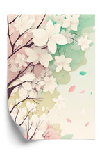 Lade das Bild in den Galerie-Viewer, Poster Blühende Pastellbäume Im Frühling Rahmen Aluminium Farbe Schwarz
