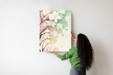 Lade das Bild in den Galerie-Viewer, Poster Blühende Pastellbäume Im Frühling Rahmen Aluminium Farbe Schwarz
