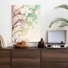 Lade das Bild in den Galerie-Viewer, Poster Blühende Pastellbäume Im Frühling Rahmen Aluminium Farbe Schwarz
