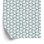 Tapete Graue Würfel - 3D-Effekt