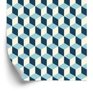 Tapete Retro Style 3D Würfel