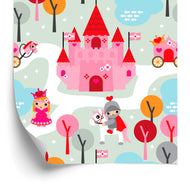 Tapete Für Kinder, Prinzessin, Ritter, Schloss, Pferde