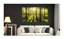 Lade das Bild in den Galerie-Viewer, Wandbild WALD Fototapete Poster XL Tapete Licht Schatten Baum Natur WA68
