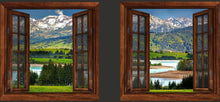 Lade das Bild in den Galerie-Viewer, Wandbild Fototapete 2x Fensterblick Alpen Berge See FE5009
