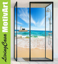 Lade das Bild in den Galerie-Viewer, Eck Duschrückwand Rückwand Dusche Sand Strand Meer
