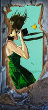 Lade das Bild in den Galerie-Viewer, Türposter Graffiti bunte Frau Abstrakt selbstklebend Tauchen 200x90cm 9006

