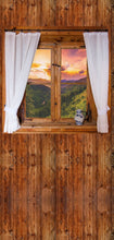 Lade das Bild in den Galerie-Viewer, Türposter Türtapete selbstklebend Holz Sonne untergang Abend
