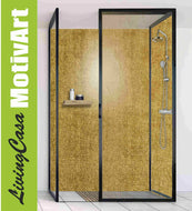 Duschrückwand Rückwand Dusche Alu, Metalloptik Strong Golden Fabric Glatt apz25