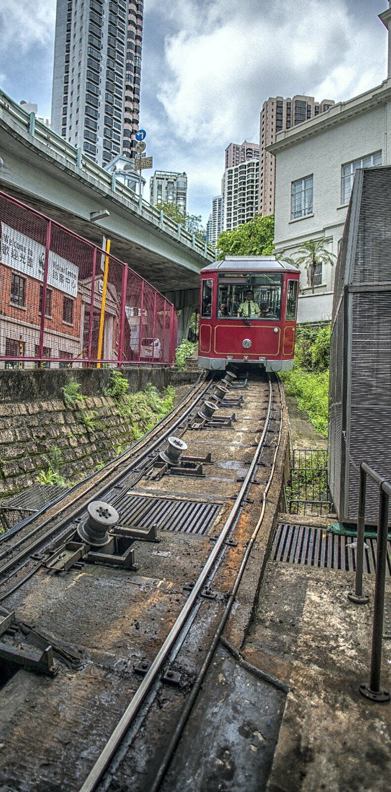 Türtapete TRAM Türposter   selbstklebend Strassenbahn Hongkong Transport