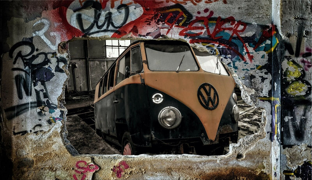 Wandbild  VW Fototapete Poster XXL T1 Bulli Alt Hobby KFZ Auto Urlaub WA314