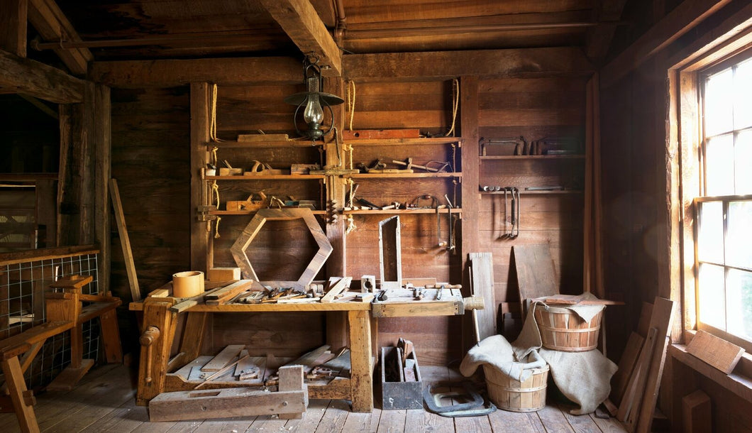 Wandbild Werkstatt Fototapete Poster Holz Bearbeitung Mühle alt antik  WA511LI