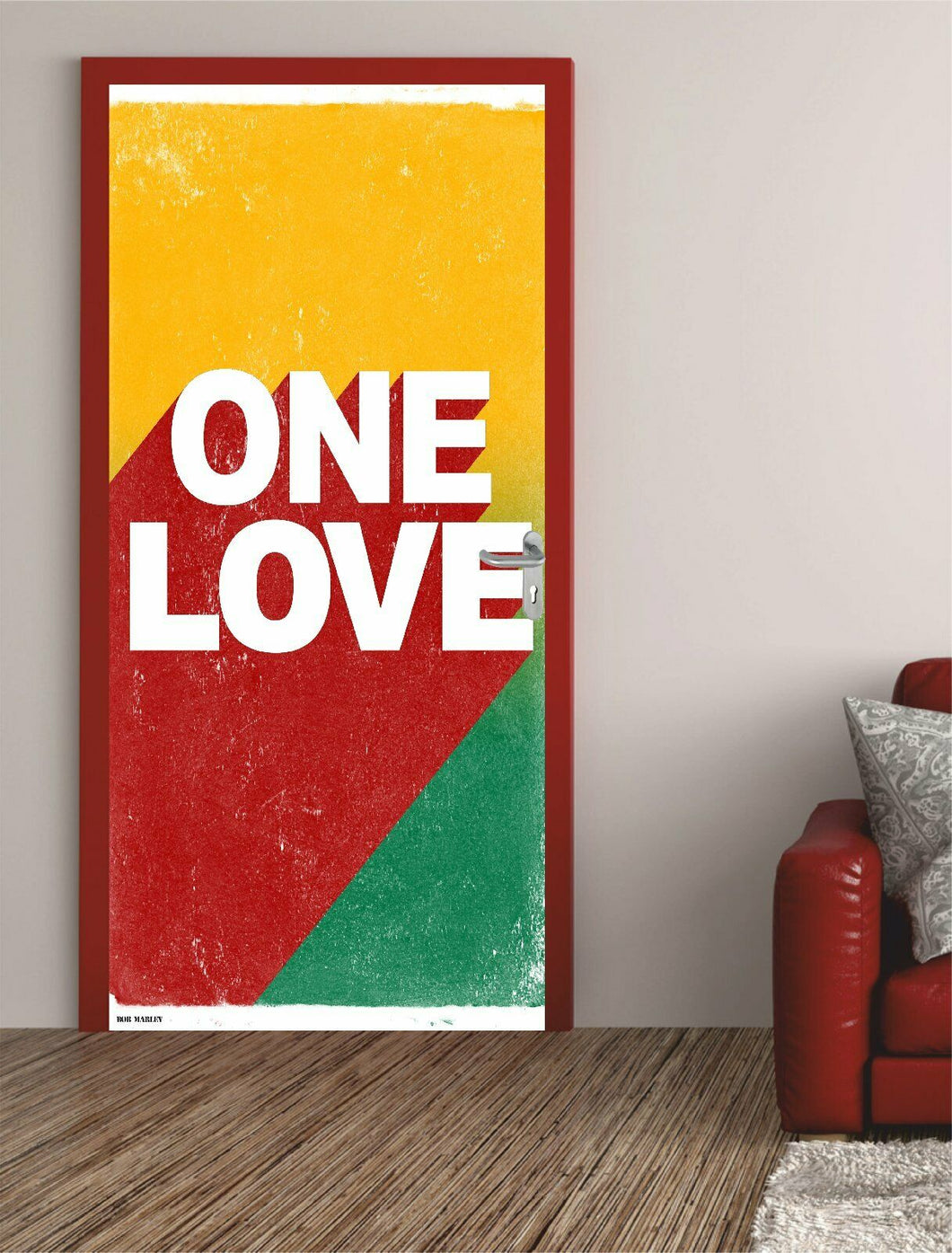 Türposter 200x100cm ONE LOVE Türaufkleber Türfolie Türtapete Bob Marley Rasta Poster 410TP-100x200cm