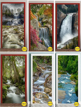 Lade das Bild in den Galerie-Viewer, Türtapete Wasserfall Türposter   selbstklebend Natur Steine Moos Fluss 1176tp
