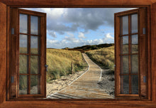 Lade das Bild in den Galerie-Viewer, Wandbild Nordsee Fototapete Poster Fenster Blick Langeoog Strand Meer FE116LI
