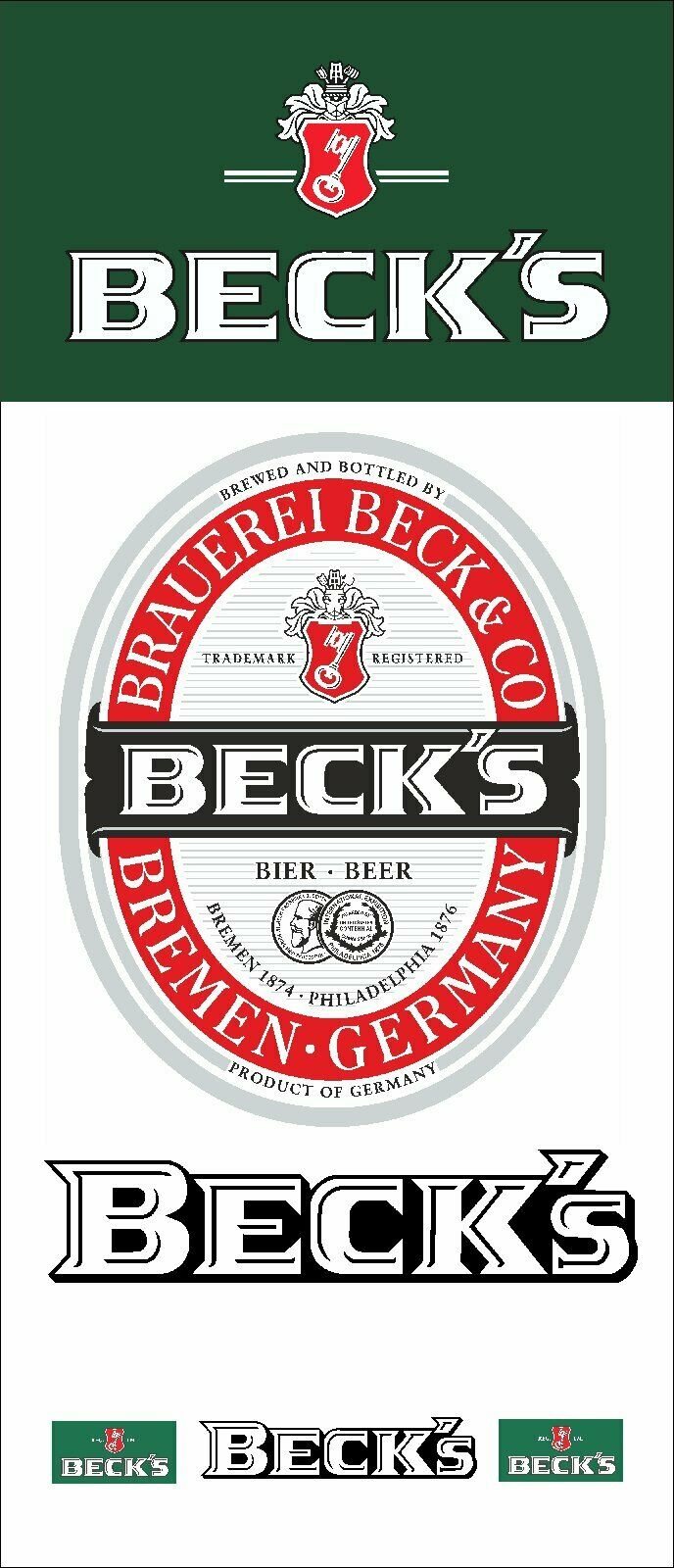 Türtapete Becks Bier Türposter 100x200cm selbstklebend Gastro Bar Getränke Werbung