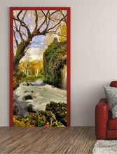 Lade das Bild in den Galerie-Viewer, Türtapete Wasserfall Türposter   selbstklebend Natur Baum Grün Fluss
