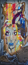Lade das Bild in den Galerie-Viewer, Türposter Graffiti Dame Frau Abstrakt selbstklebend  200x90cm 9007
