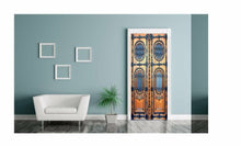 Lade das Bild in den Galerie-Viewer, Türtapete Türposter selbstklebend Holz Eisen Verzierung Glas 1029LO
