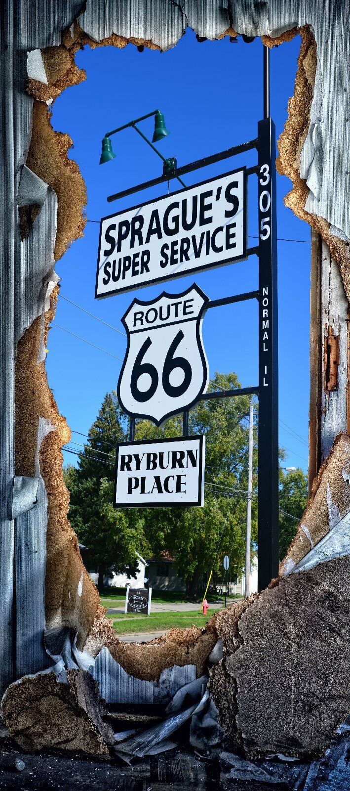 Türtapete Route 66 selbstklebend USA  Urlaub Schilde 1770tp-LI