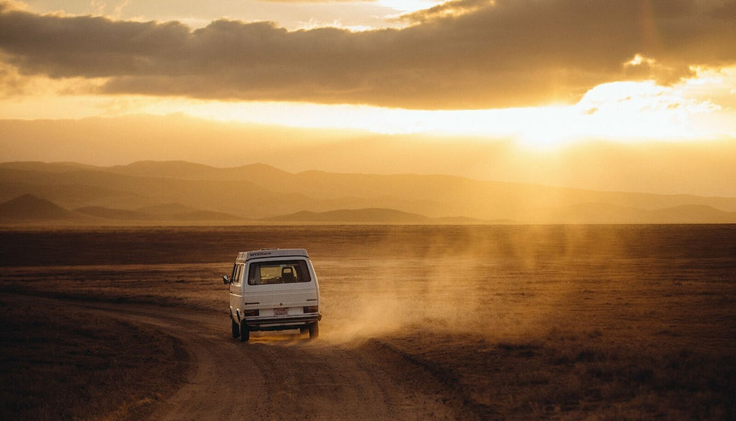 Wandbild VW T3 Fototapete Poster Abenteuer Reisen Wüste Fotokunst Grob wa395