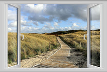 Lade das Bild in den Galerie-Viewer, Wandbild Nordsee Fototapete Poster Fenster Blick Langeoog Strand Meer FE115LI
