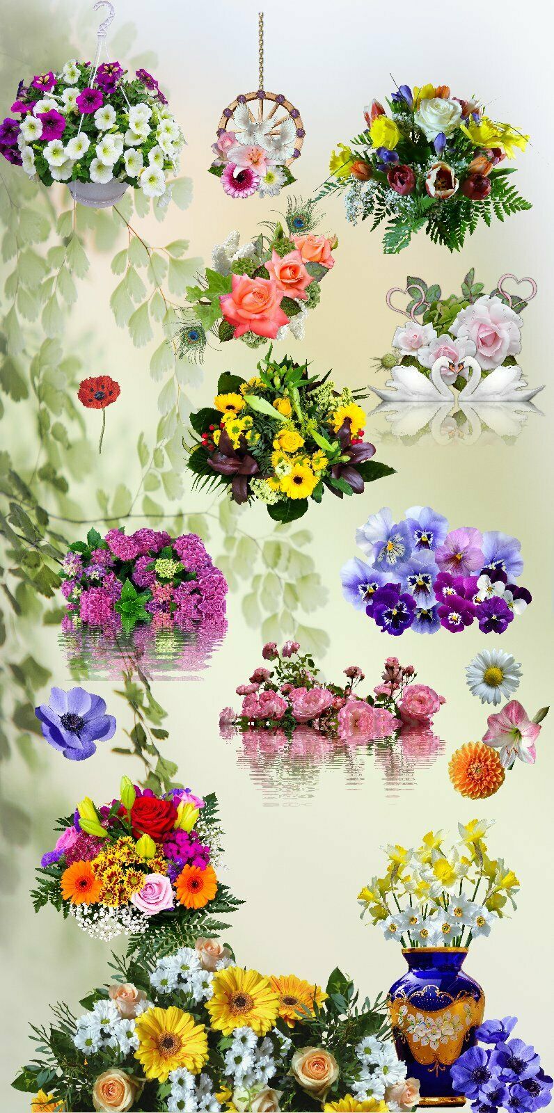Türtapete Blumen Türposter 100x200cm 100x200cm selbstklebend Frühling Garten Straus Bunt 1074tp