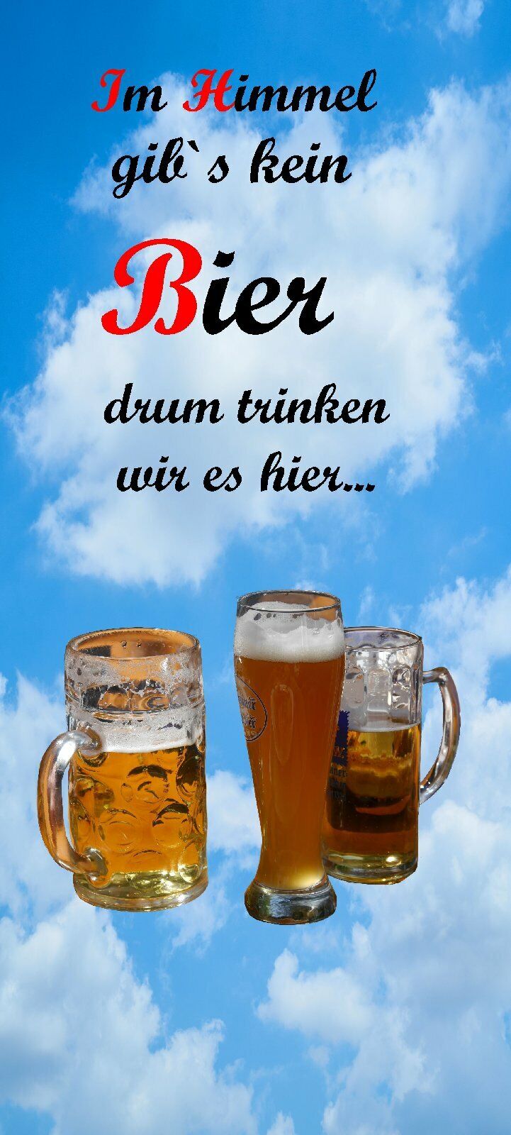 Türposter Bier Glas Spruch Krug Türtapete selbstklebend 9037
