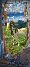 Lade das Bild in den Galerie-Viewer, Türposter Ziege Tier Hörner  Tapete selbstklebend  200x90cm 9018
