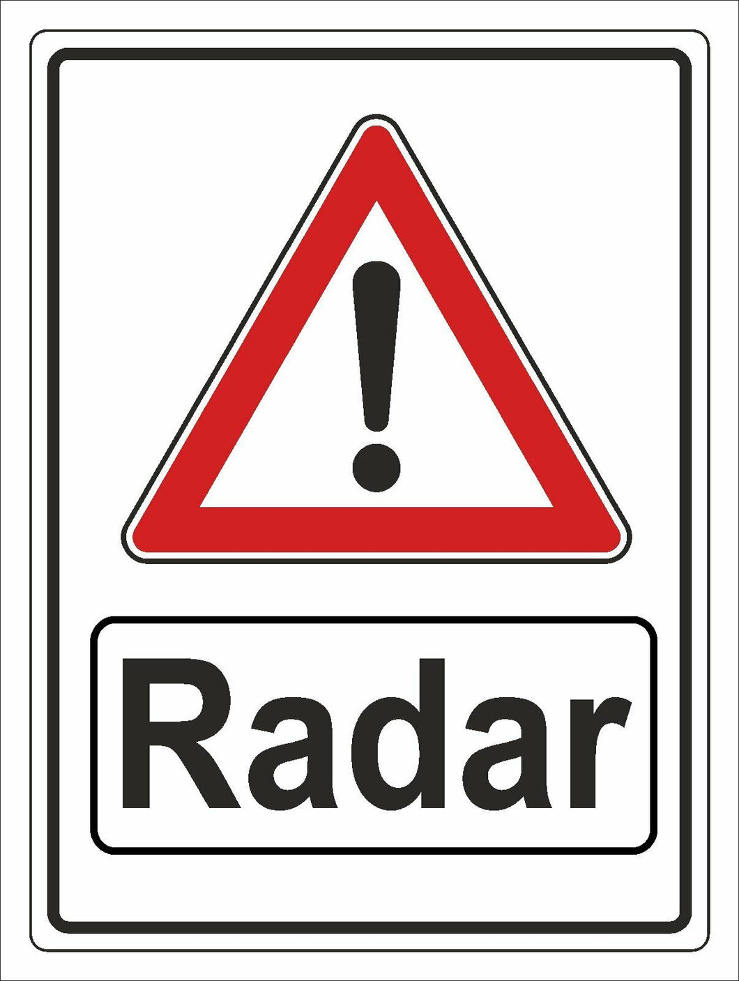 Hinweisschild Radarkontrolle Aluverbundplatte 3mm - 30x40cm RA2