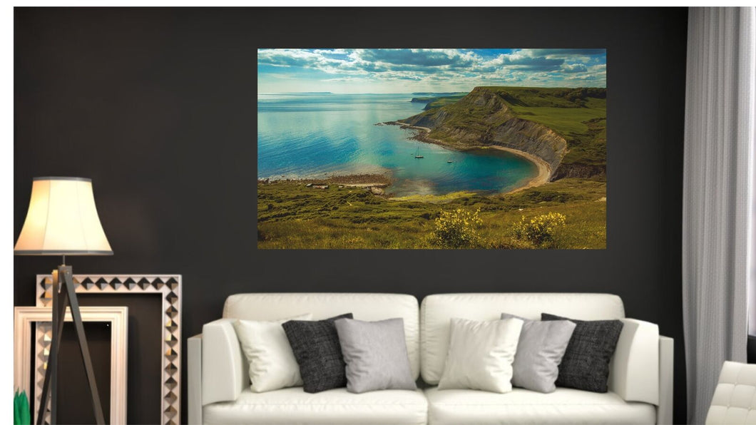 Wandbild Meer Bucht Schottland Wolken 200x115cm