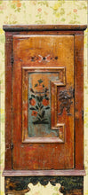 Lade das Bild in den Galerie-Viewer, Türposter Schrank antik Bauernmöbel bemalt Türtapete selbstklebend 9051
