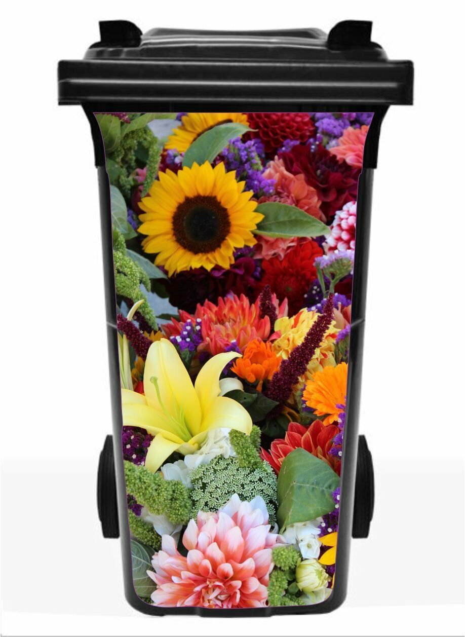 Mülltonnenaufkleber Blumen Aufkleber Mülltonne M6LI – livingcasa
