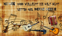 Lade das Bild in den Galerie-Viewer, Wandbild Musik Fototapete Poster Gitarre Geige Instrumente Noten Seele WA3000
