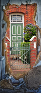 Türtapete Nachbar Türposter 200x100cm   selbstklebend Stein Tor Zaun Eingang