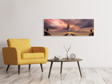Lade das Bild in den Galerie-Viewer, Leinwandbild Panorama Spektakulärer Sonnenuntergang auf der Brücke
