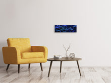 Lade das Bild in den Galerie-Viewer, Leinwandbild Panorama Korallenriff in blau
