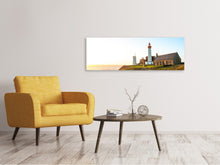 Lade das Bild in den Galerie-Viewer, Leinwandbild Panorama Der Leuchtturm bei Sonnenaufgang
