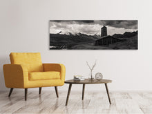 Lade das Bild in den Galerie-Viewer, Leinwandbild Panorama Kleine Kirche im Gebirge
