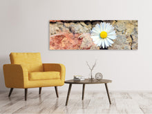 Lade das Bild in den Galerie-Viewer, Leinwandbild Panorama Blume in der Wand
