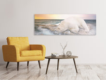 Lade das Bild in den Galerie-Viewer, Leinwandbild Panorama Der Eisbär und das Meer

