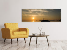 Lade das Bild in den Galerie-Viewer, Leinwandbild Panorama Liebe den Sonnenuntergang am Meer
