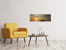 Lade das Bild in den Galerie-Viewer, Leinwandbild Panorama Liebe den Sonnenuntergang am Meer
