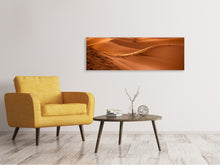 Lade das Bild in den Galerie-Viewer, Leinwandbild Panorama Spuren in der Wüste
