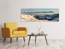 Lade das Bild in den Galerie-Viewer, Leinwandbild Panorama Über den Wolken im Schnee
