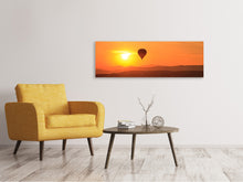 Lade das Bild in den Galerie-Viewer, Leinwandbild Panorama Heissluftballon bei Sonnenuntergang
