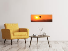 Lade das Bild in den Galerie-Viewer, Leinwandbild Panorama Heissluftballon bei Sonnenuntergang
