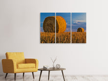 Lade das Bild in den Galerie-Viewer, Leinwandbild 3-teilig Strohballen
