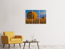 Lade das Bild in den Galerie-Viewer, Leinwandbild 3-teilig Strohballen
