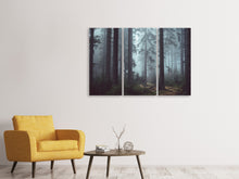 Lade das Bild in den Galerie-Viewer, Leinwandbild 3-teilig Wald im Nebel
