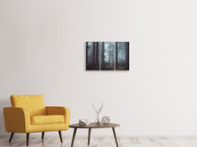 Lade das Bild in den Galerie-Viewer, Leinwandbild 3-teilig Wald im Nebel
